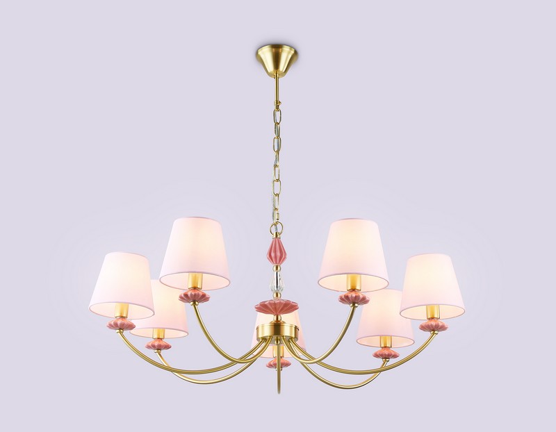 Подвесная люстра с абажуром и декором из керамики Ambrella Light LH75025