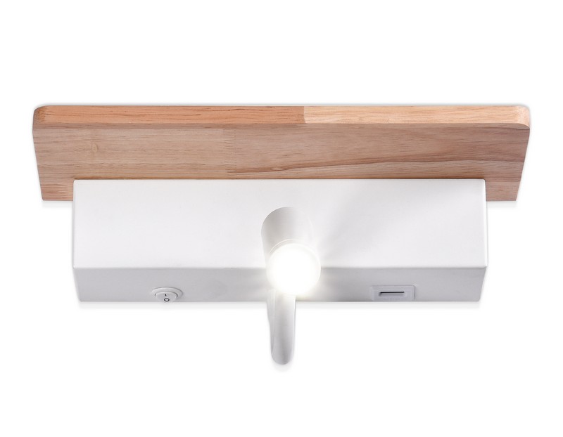 Настенный светодиодный светильник с выключателем, USB портом и полкой Ambrella Light FW290 Настенный светодиодный светильник с выключателем, USB портом и полкой Ambrella Light FW290