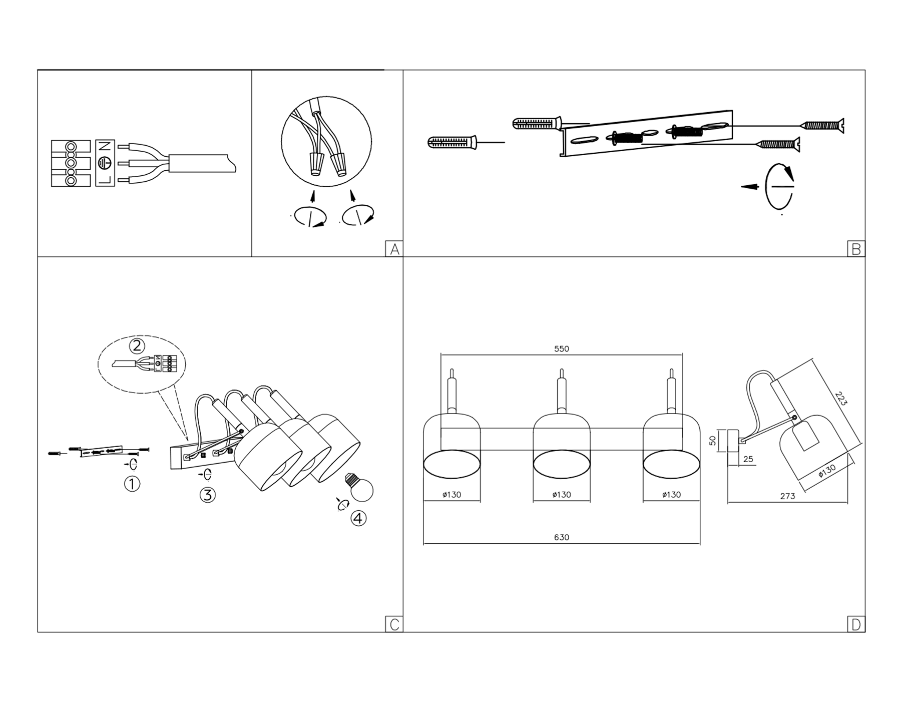 Настенно-потолочный спот Ambrella Light TR97109 Настенно-потолочный спот Ambrella Light TR97109