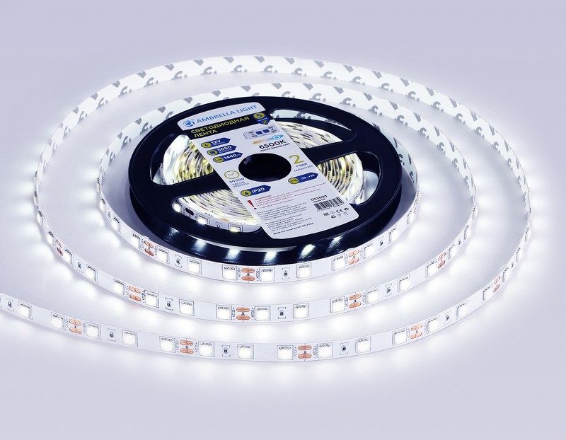 Светодиодная лента Ambrella Light GS2003 5050 60Led /14.4W m/ 12V IP20 6500K 5m Ambrella Light GS2003 Светодиодная лента Ambrella Light GS2003 5050 60Led /14.4W m/ 12V IP20 6500K 5m Ambrella Light GS2003