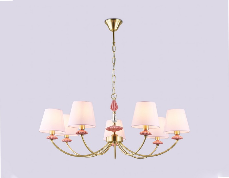 Подвесная люстра с абажуром и декором из керамики Ambrella Light LH75025