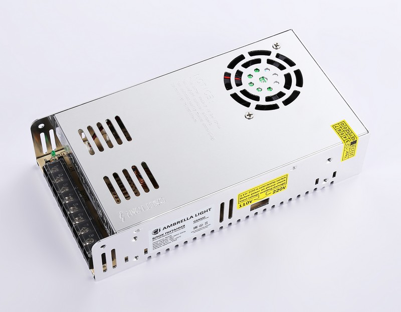 Блок питания для светодиодной ленты 12V 360W 30A IP20 90-260V 215*115*50 GS9551 Ambrella Light GS9551 Блок питания для светодиодной ленты 12V 360W 30A IP20 90-260V 215*115*50 GS9551 Ambrella Light GS9551