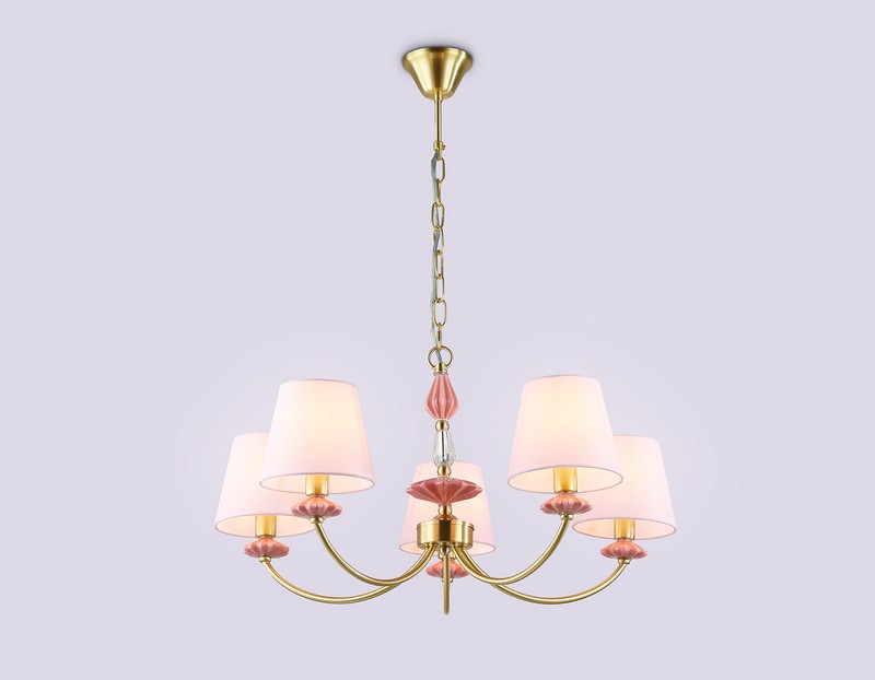 Подвесная люстра с абажуром и декором из керамики Ambrella Light LH75024