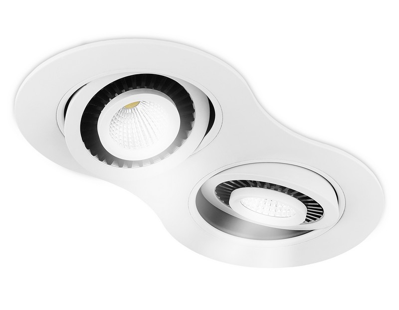 Встраиваемый точечный светодиодный светильник с поворотным механизмом Ambrella Light S505/2 W