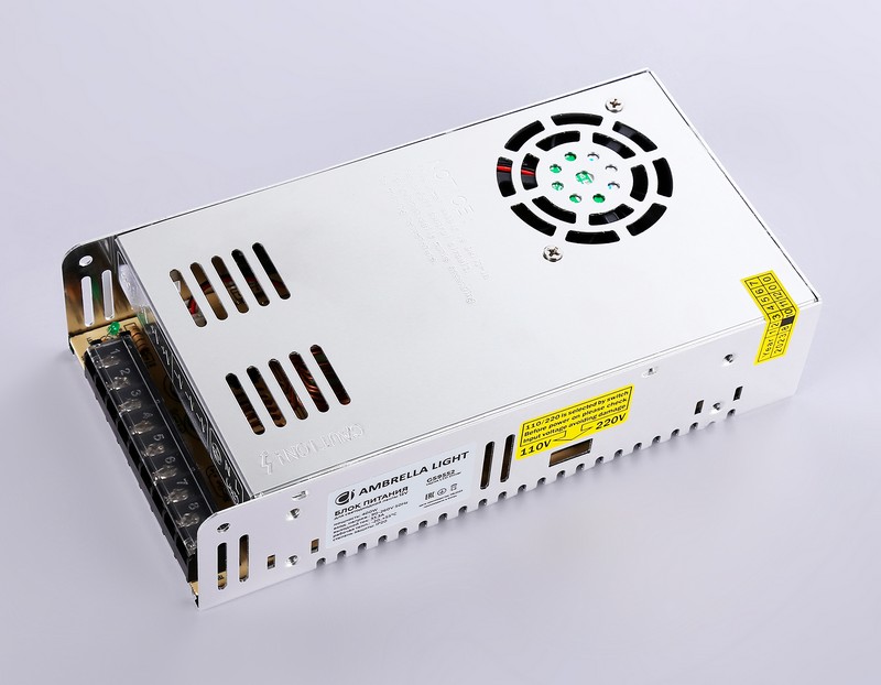 Блок питания для светодиодной ленты 12V 400W 33.3A IP20 90-260V 215*115*50 GS9552 Ambrella Light GS9552 Блок питания для светодиодной ленты 12V 400W 33.3A IP20 90-260V 215*115*50 GS9552 Ambrella Light GS9552