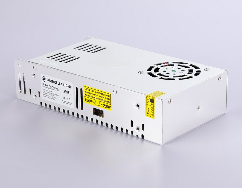 Блок питания для светодиодной ленты 12V 400W 33.3A IP20 90-260V 215*115*50 GS9552 Ambrella Light GS9552 Блок питания для светодиодной ленты 12V 400W 33.3A IP20 90-260V 215*115*50 GS9552 Ambrella Light GS9552