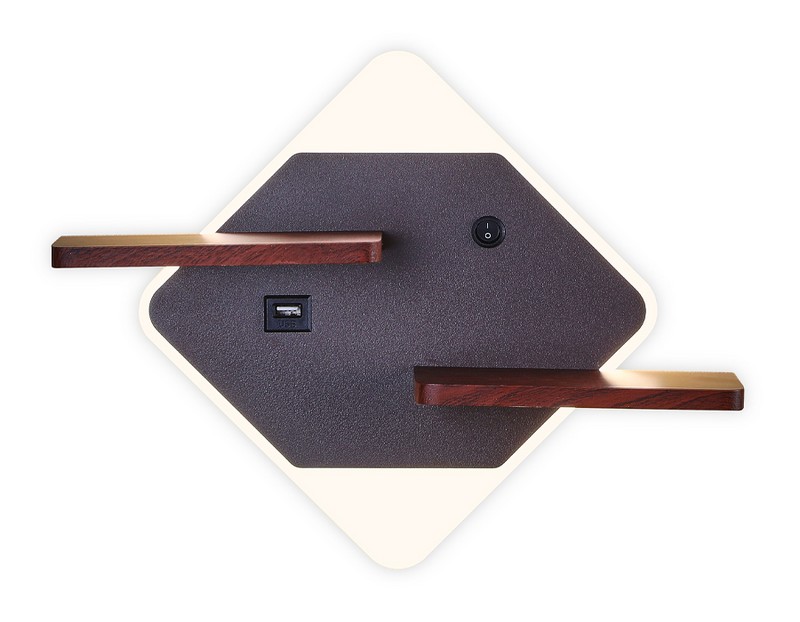 Настенный светодиодный светильник с выключателем, USB портом и полкой Ambrella Light FW101 Настенный светодиодный светильник с выключателем, USB портом и полкой Ambrella Light FW101