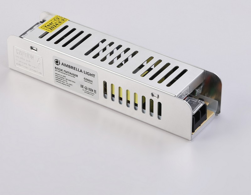Блок питания с EMC для светодиодной ленты 12V 60W 5A IP20 185-260V 160*40*32 GS8651 Ambrella Light GS8651 Блок питания с EMC для светодиодной ленты 12V 60W 5A IP20 185-260V 160*40*32 GS8651 Ambrella Light GS8651