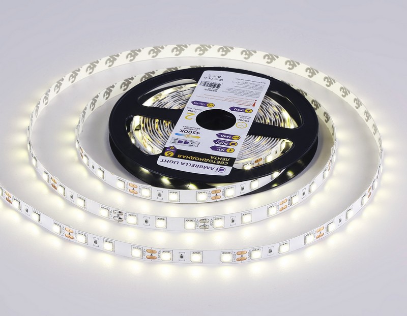 Светодиодная лента Ambrella Light GS2002 5050 60Led /14.4W m/ 12V IP20 4500K 5m Ambrella Light GS2002 Светодиодная лента Ambrella Light GS2002 5050 60Led /14.4W m/ 12V IP20 4500K 5m Ambrella Light GS2002