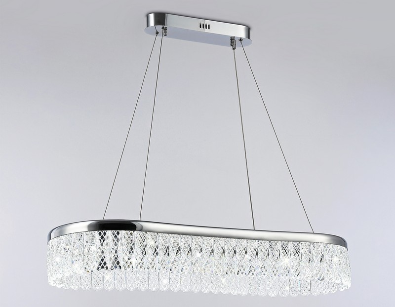 Подвесной светодиодный светильник с хрусталем Ambrella Light TR49733 Подвесной светодиодный светильник с хрусталем Ambrella Light TR49733