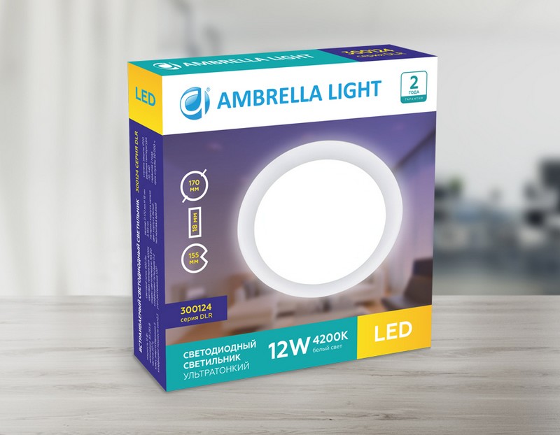 Встраиваемый светодиодный светильник Даунлайт Ambrella Light 300124 Встраиваемый светодиодный светильник Даунлайт Ambrella Light 300124