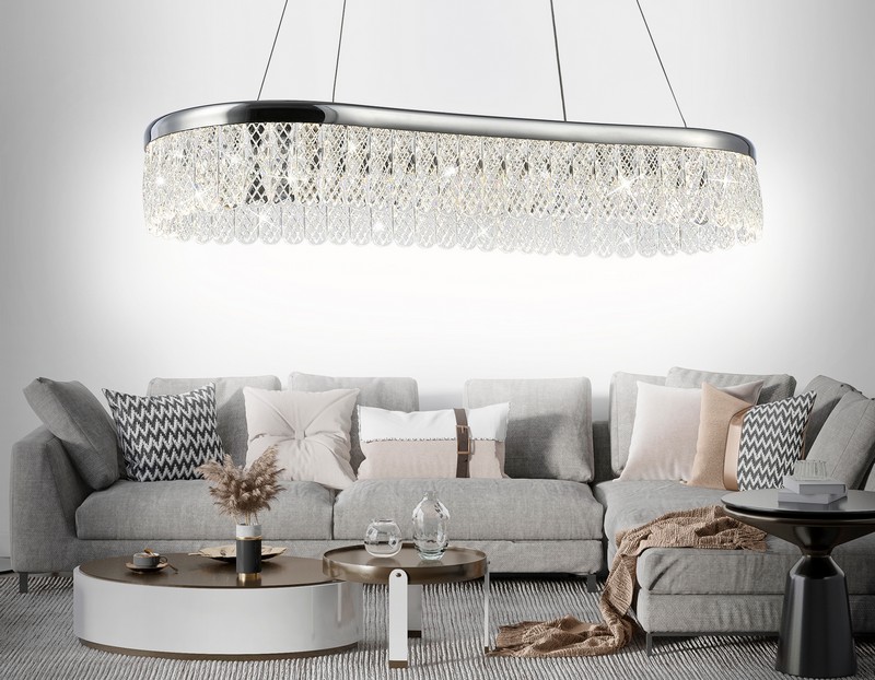 Подвесной светодиодный светильник с хрусталем Ambrella Light TR49733 Подвесной светодиодный светильник с хрусталем Ambrella Light TR49733