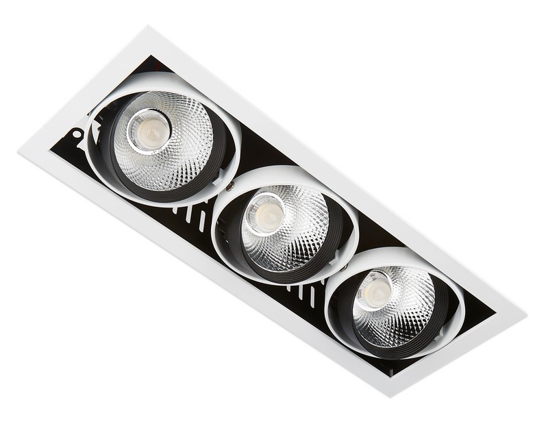Карданный встраиваемый светодиодный светильник Ambrella Light T813 BK/CH 3*12W 4200K