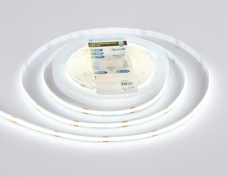 Светодиодная лента Ambrella Light GS4703 COB 480Led /12W m/ 24V IP20 6500K 5m Ambrella Light GS4703 Светодиодная лента Ambrella Light GS4703 COB 480Led /12W m/ 24V IP20 6500K 5m Ambrella Light GS4703