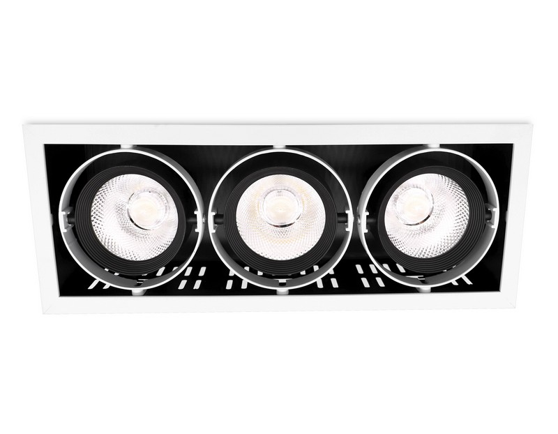 Карданный встраиваемый светодиодный светильник Ambrella Light T813 BK/CH 3*12W 4200K
