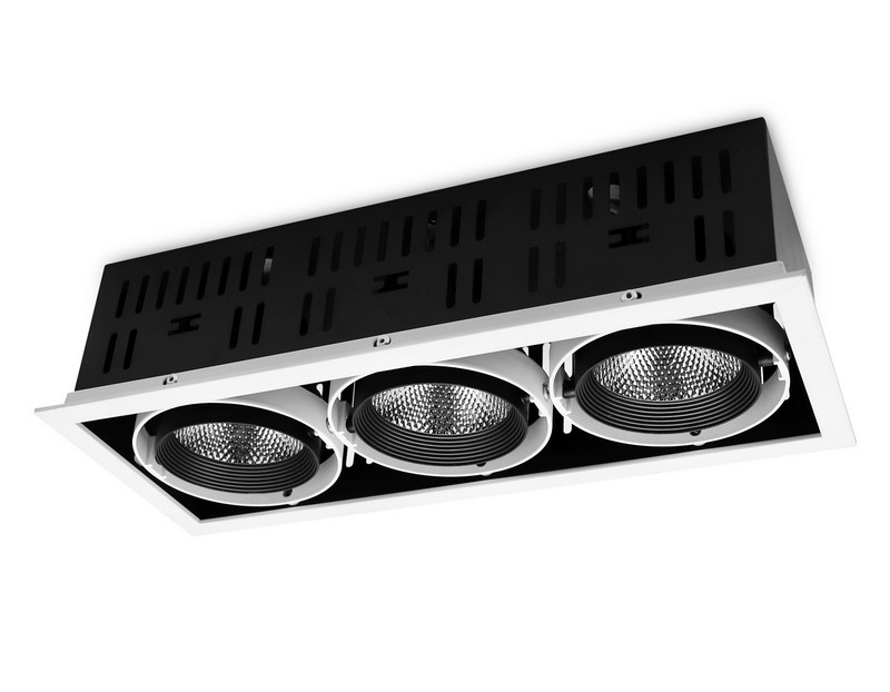 Карданный встраиваемый светодиодный светильник Ambrella Light T813 BK/CH 3*12W 4200K