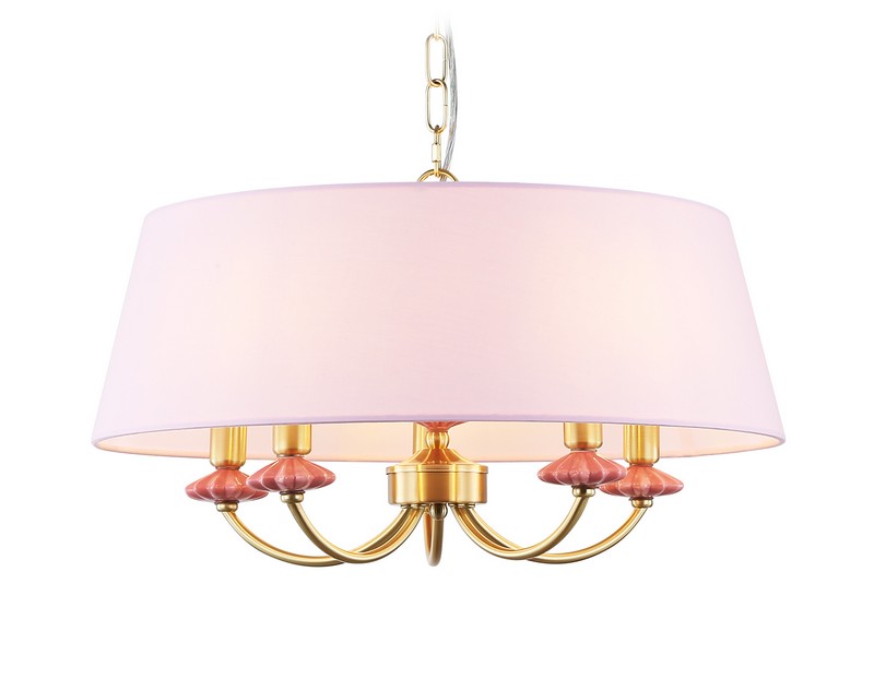 Подвесная люстра с абажуром и декором из керамики Ambrella Light LH75021