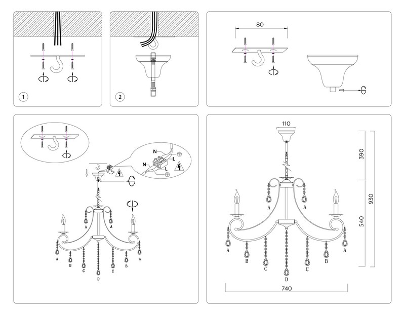 Подвесная люстра с хрусталем Ambrella Light TR4917 Подвесная люстра с хрусталем Ambrella Light TR4917
