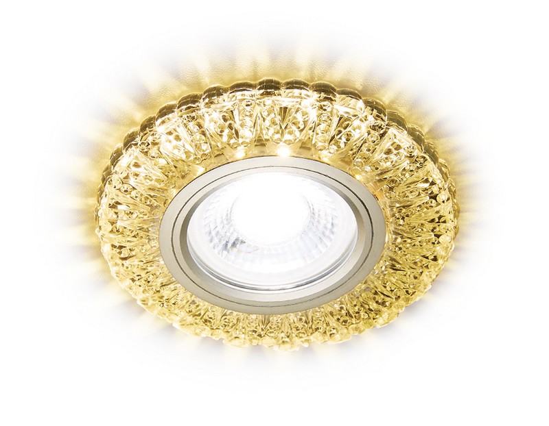 Встраиваемый точечный светильник MR16 с LED подсветкой Ambrella Light S310 CH/W