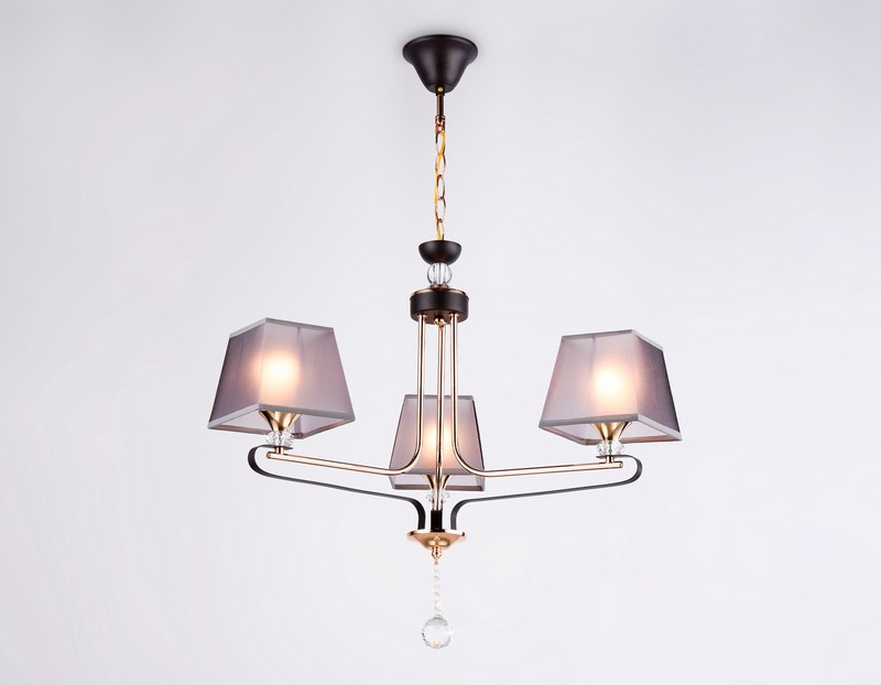 Подвесная люстра с абажуром и хрусталем Ambrella Light TR4614 Подвесная люстра с абажуром и хрусталем Ambrella Light TR4614