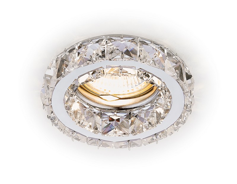 Встраиваемый точечный светильник MR16 с хрусталем Ambrella Light K112 CL/CH