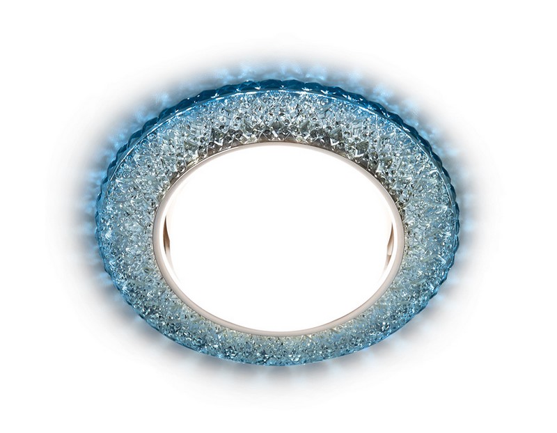 Встраиваемый точечный светильник GX53 с LED подсветкой Ambrella Light G298 CL/CLD
