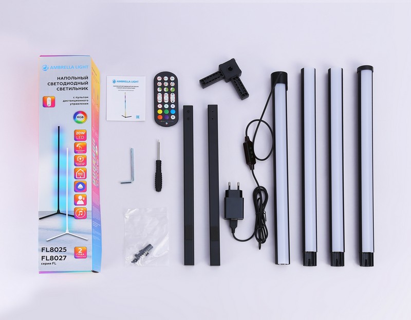 Светильник светодиодный напольный RGB с пультом Ambrella Light FL8027 Светильник светодиодный напольный RGB с пультом Ambrella Light FL8027