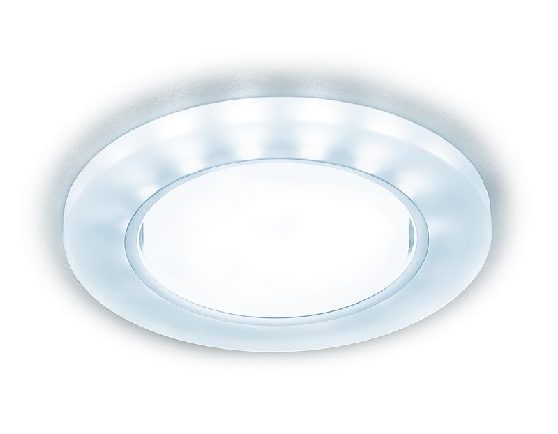 Встраиваемый точечный светильник GX53 с LED подсветкой Ambrella Light G214 WH/CH/CLD