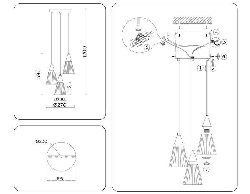 Подвесной светильник Ambrella Light LH58112 Подвесной светильник Ambrella Light LH58112