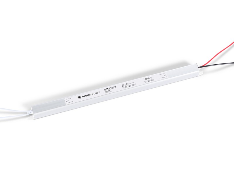 Блок питания ультратонкий для светодиодной ленты 12V 48W 4A IP20 185-260V 312*18*18 GS8604 Ambrella Light GS8604