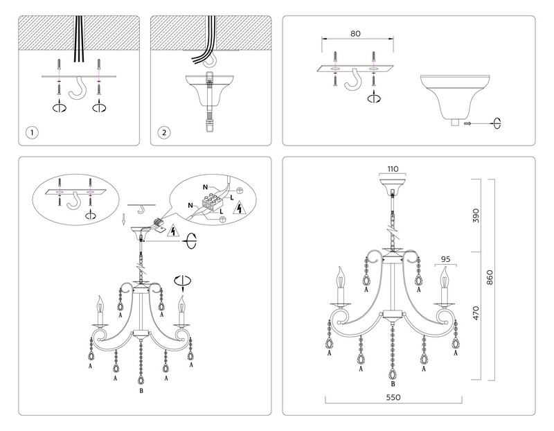 Подвесная люстра с хрусталем Ambrella Light TR4916 Подвесная люстра с хрусталем Ambrella Light TR4916