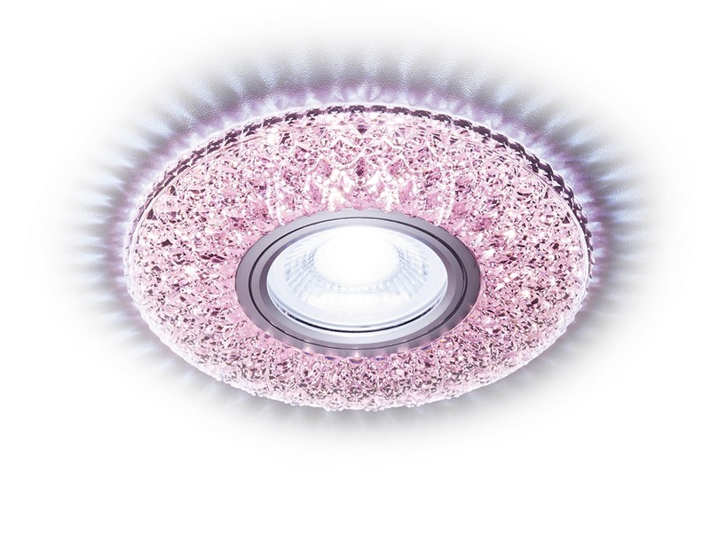 Встраиваемый точечный светильник MR16 с LED подсветкой Ambrella Light S333 PI/CLD