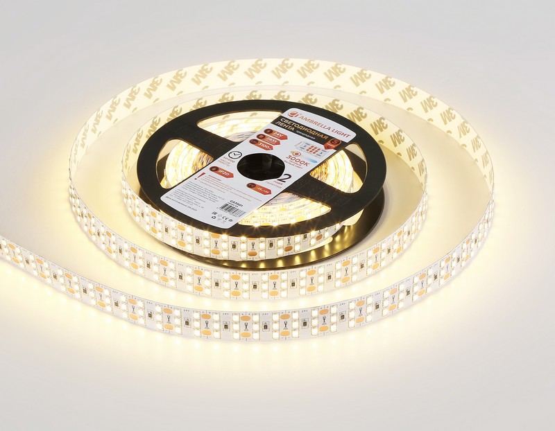 Светодиодная лента трехрядная Ambrella Light GS3901 2835 324Led /26W m/ 24V IP20 3000K 5m Ambrella Light GS3901 Светодиодная лента трехрядная Ambrella Light GS3901 2835 324Led /26W m/ 24V IP20 3000K 5m Ambrella Light GS3901