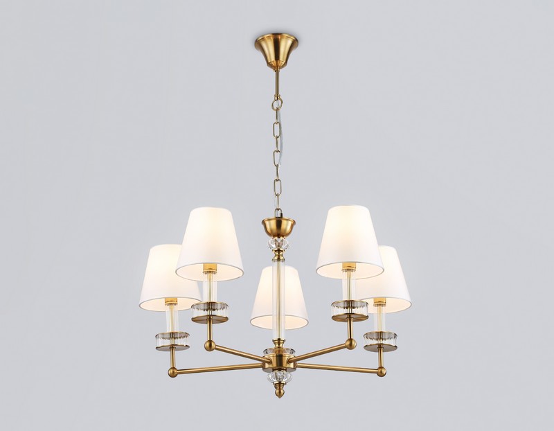 Подвесная люстра с абажурами и хрусталем Ambrella Light LH71021