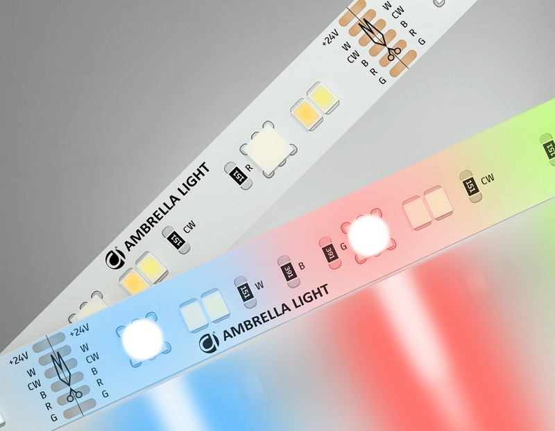 Светодиодная лента RGB с регулировкой температуры света GS4501 5050+2835 90Led / 13W m/ 24V IP20 RGB Ambrella Light GS4501