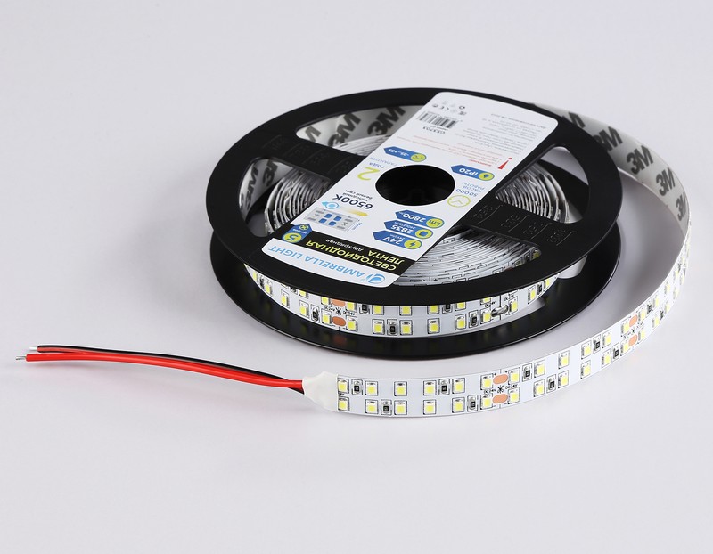 Светодиодная лента двухрядная Ambrella Light GS3703 2835 240Led /24W m/ 24V IP20 6500K 5m Ambrella Light GS3703