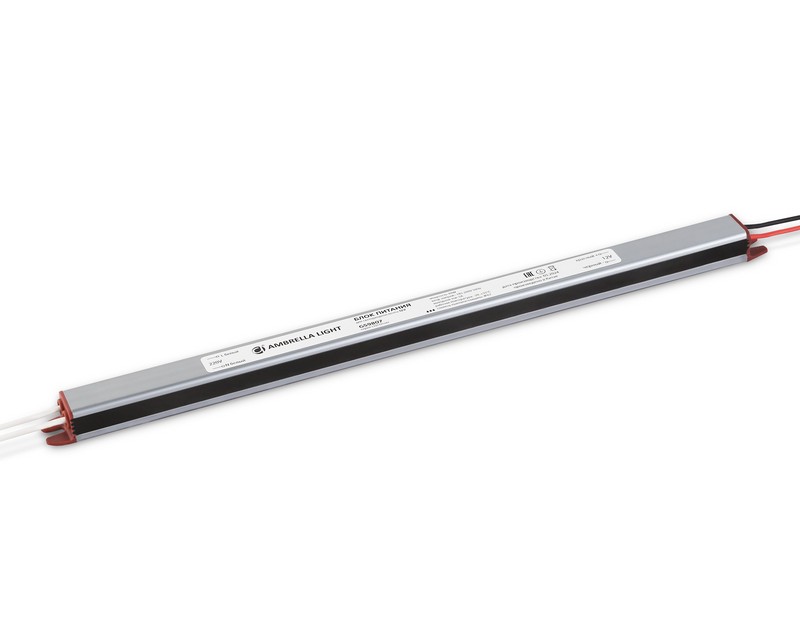Блок питания для светодиодной ленты 12V 60W 5A IP67 185-260V 312*18*14.8 GS9807 Ambrella Light GS9807
