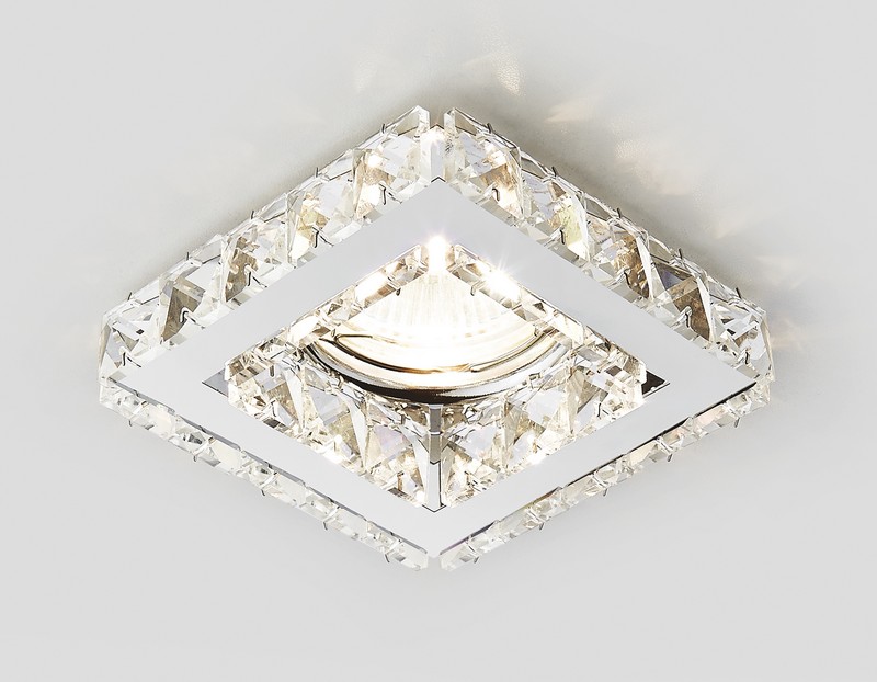 Встраиваемый точечный светильник MR16 с хрусталем Ambrella Light K110 CL/CH Встраиваемый точечный светильник MR16 с хрусталем Ambrella Light K110 CL/CH