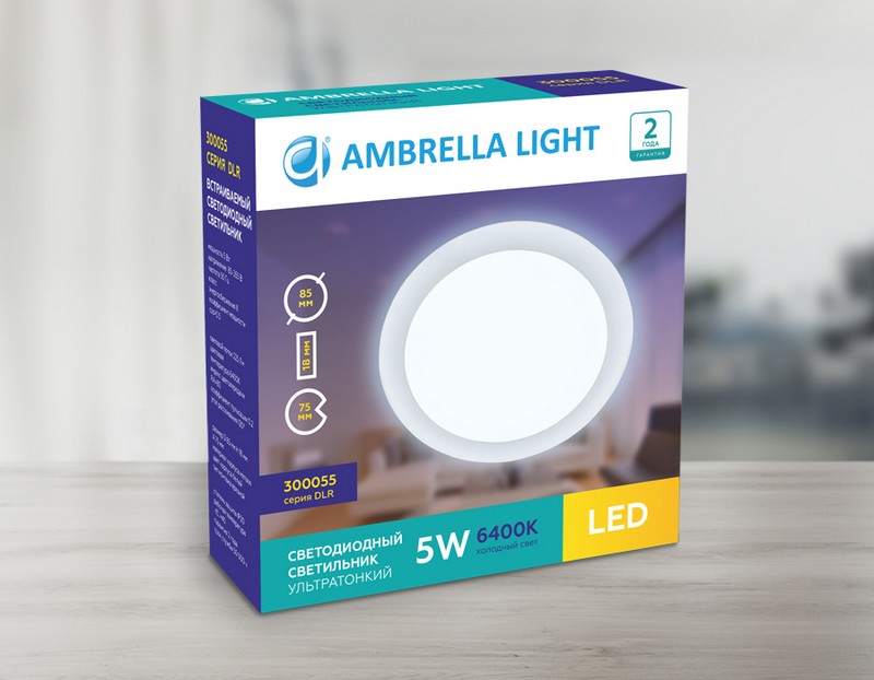 Встраиваемый светодиодный светильник Даунлайт Ambrella Light 300055 Встраиваемый светодиодный светильник Даунлайт Ambrella Light 300055