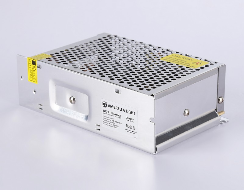 Блок питания для светодиодной ленты 24V 200W 8.3A IP20 90-260V 160*98*50 GS9607 Ambrella Light GS9607 Блок питания для светодиодной ленты 24V 200W 8.3A IP20 90-260V 160*98*50 GS9607 Ambrella Light GS9607