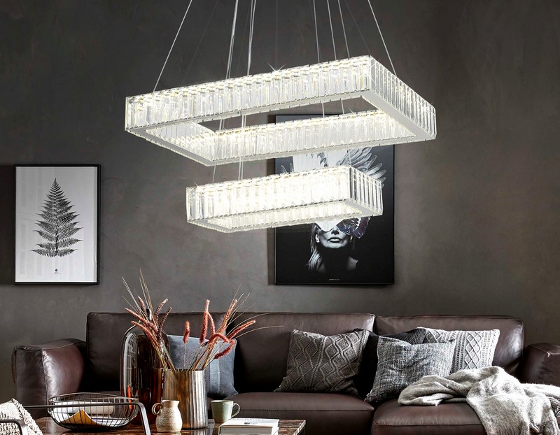 Подвесная светодиодная люстра с хрусталем Ambrella Light TR5005 Подвесная светодиодная люстра с хрусталем Ambrella Light TR5005
