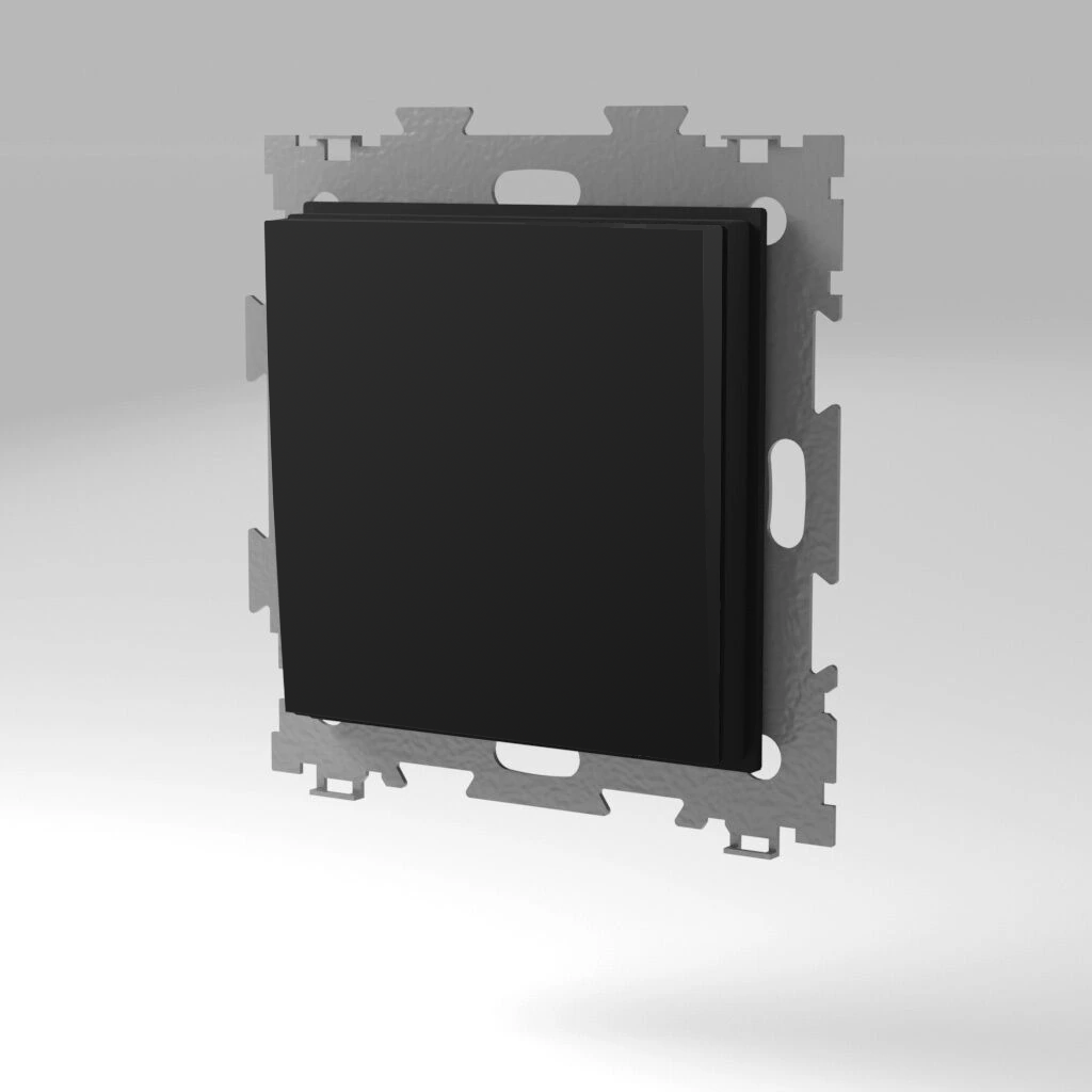 Выключатель одноклавишный черный матовый CGSS GL-W101-BCM