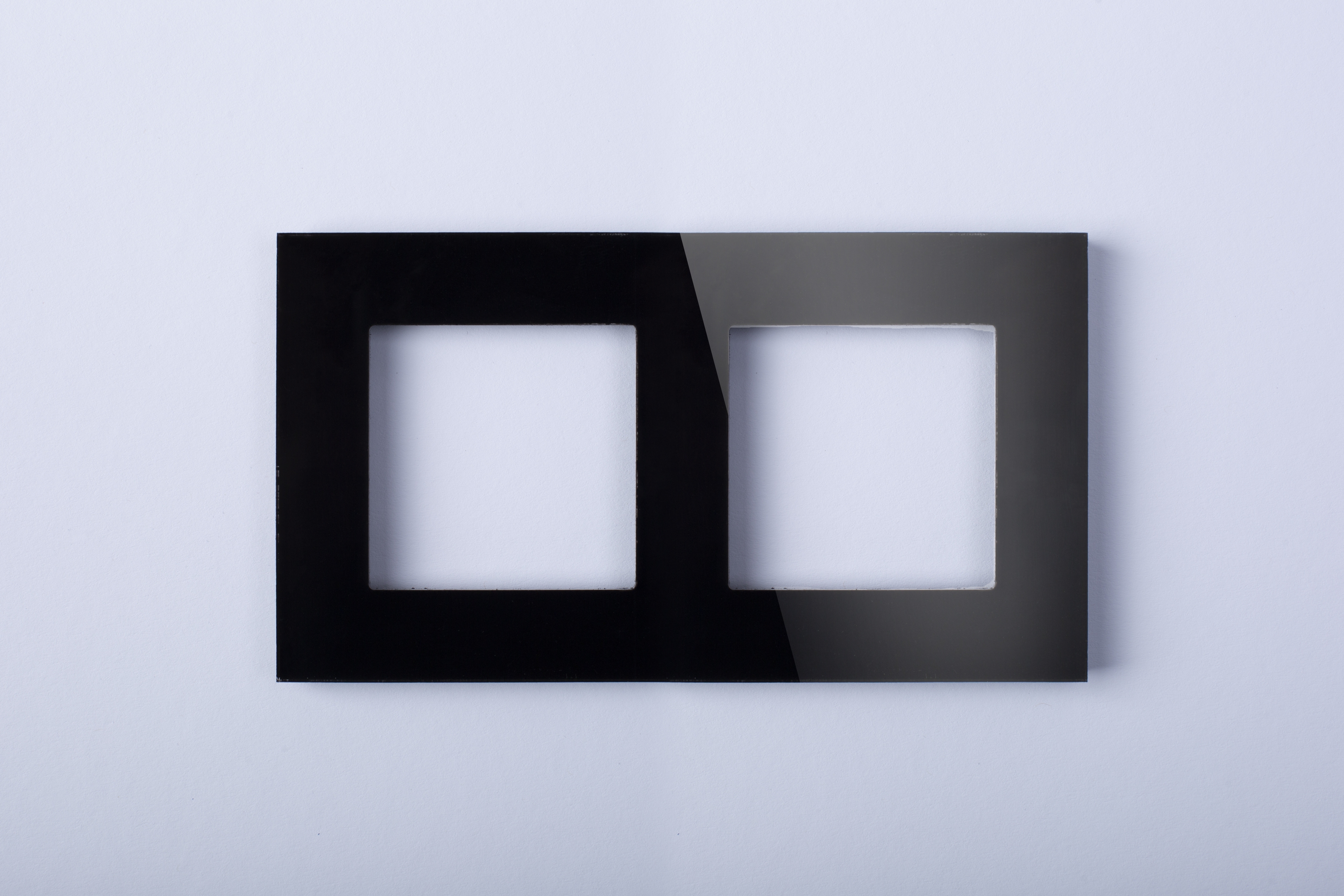 Рамка двухпостовая, чёрная, Plexiglass, коллекция, "Глянец" CGSS GC-P102-BCG