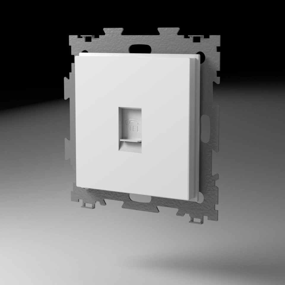 Розетка телефонная RJ11 белая матовая CGSS GL-W201T-WCM