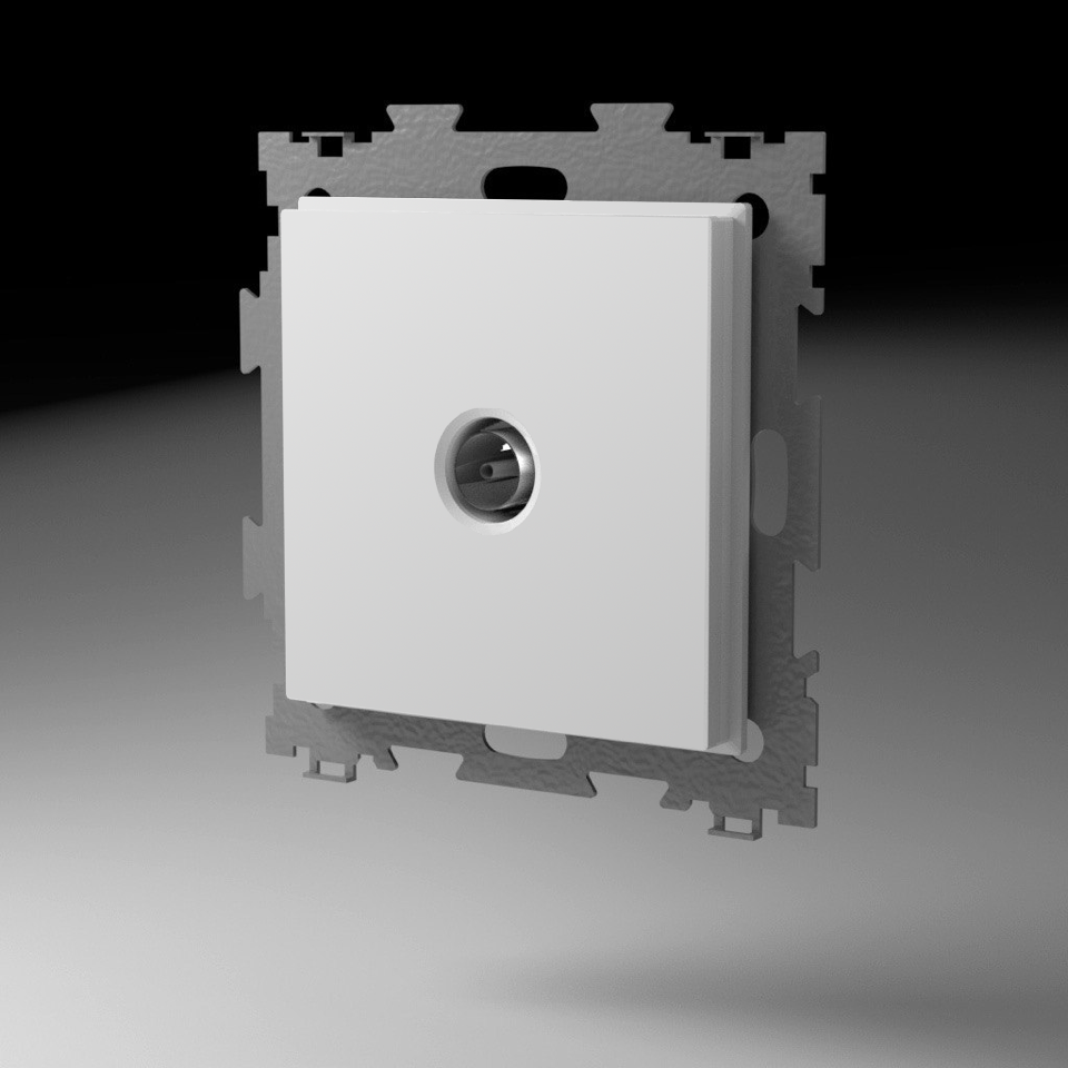 Розетка телевизионная белая матовая CGSS GL-W201V-WCM
