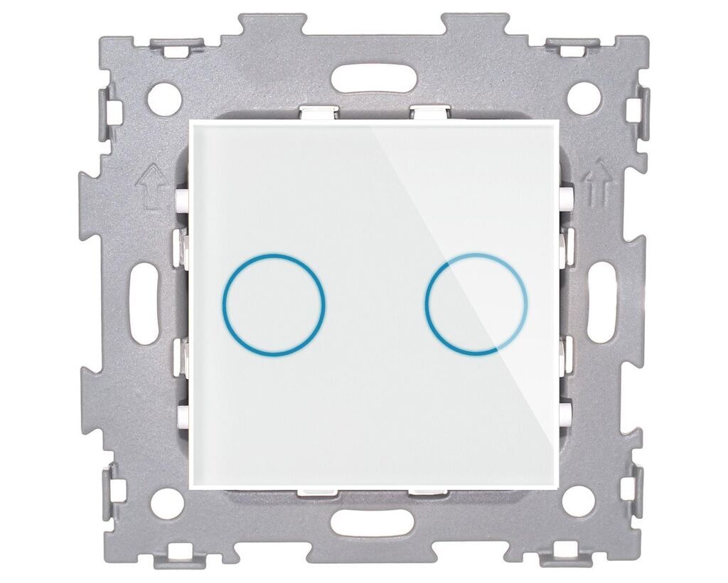 ZigBee cенсорный выключатель на две линии в рамку работает с АЛИСОЙ AMG - GL02ZB - WCG CGSS AMG-GL02ZB-WCG