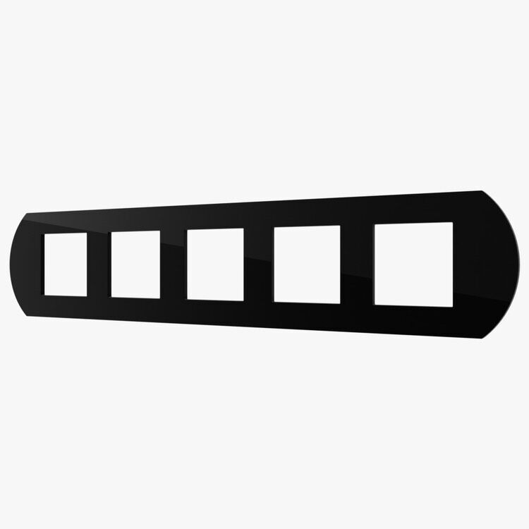 Рамка пятипостовая стеклянная черная Plexiglas, "Гармония" CGSS GR-P105-BCG
