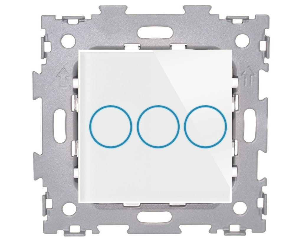 ZigBee cенсорный выключатель на три линии в рамку работает с АЛИСОЙ AMG - GL02ZB - WCG CGSS AMG-GL03ZB-WCG