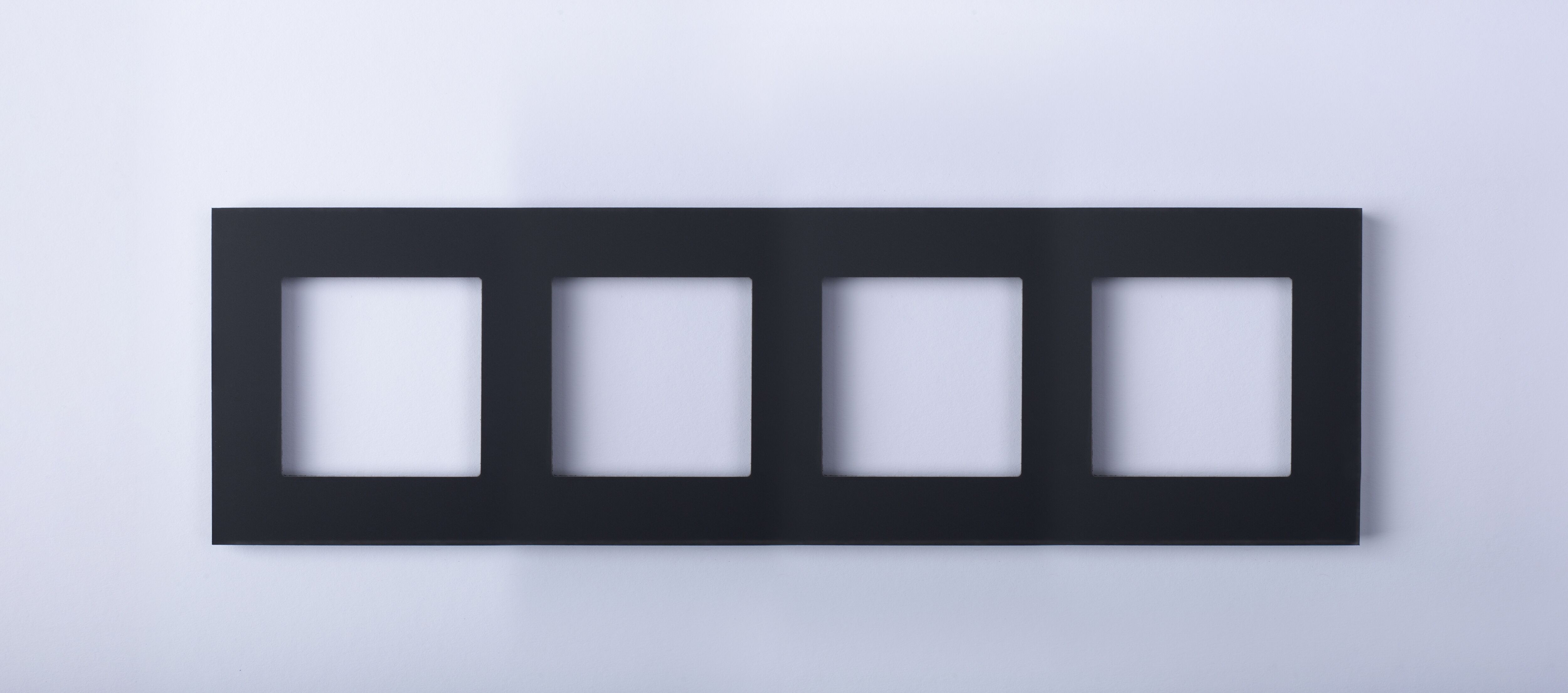 Рамка четырёхпостовая, чёрная, матовая, Plexiglass, коллекция "Патина" CGSS PT-P104-BCM