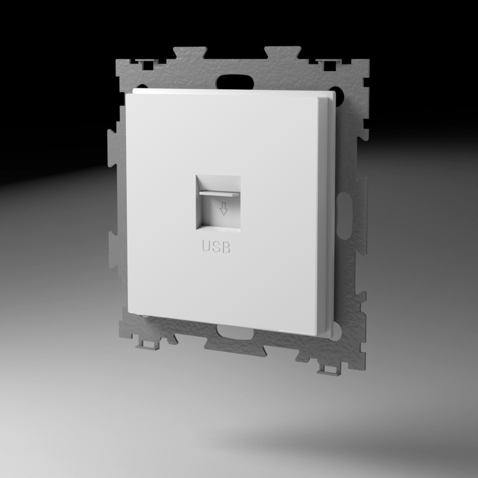 Розетка USB белая матовая CGSS GL-W201U-WCM